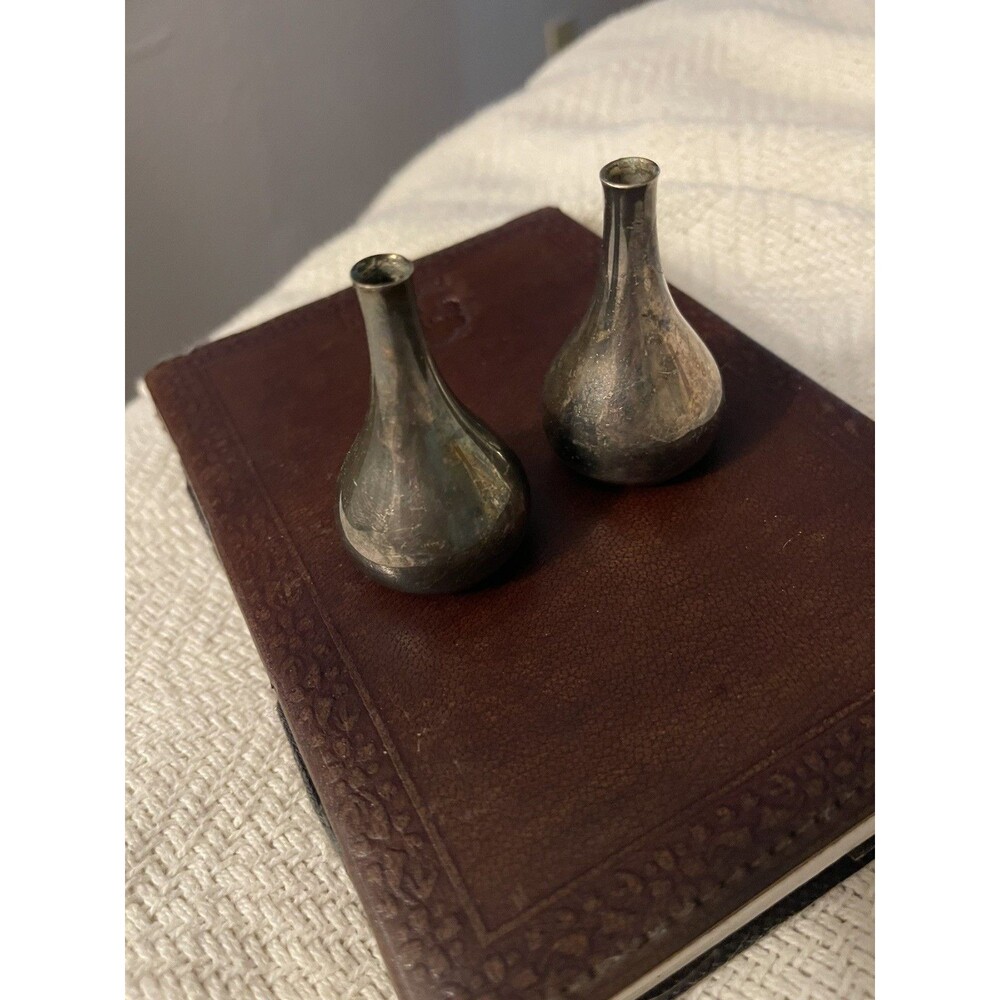 2 Vintage Dansk Designs Onion Teardrop Silverplate Candle Holders Denmark